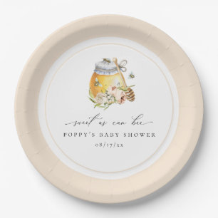 Sweet as can bee Baby Shower Paper Plate Pappteller