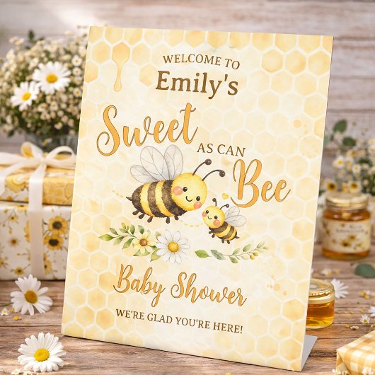 Sweet as Can Bee Baby Shower Sockelschild