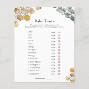 Sweet as Can Bee Baby Traits Shower Game
