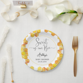 Sweet as Can Bee Babydusche Papier Teller