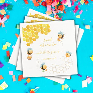 Sweet as can bee Baby's erster Geburtstag Serviette