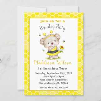 Sweet as Can Bee Birthday Einladung