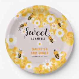 Sweet as Can Bee Bumble Bee Baby Dusche Party Pappteller