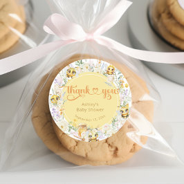 Sweet as can Bee Bumble Bee Baby Shower Vielen Dan Runder Aufkleber
