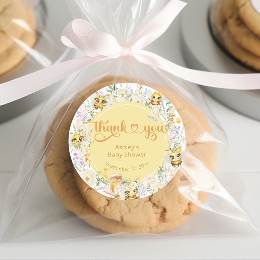 Sweet as can Bee Bumble Bee Baby Shower Vielen Dan Runder Aufkleber