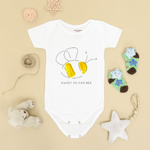 Sweet as Can Bee Buzzing Bumble Bee Baby Bodysuit Strampler