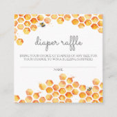 Sweet as Can Bee Diaper Raffle Game Card Quadratische Visitenkarte (Vorderseite)