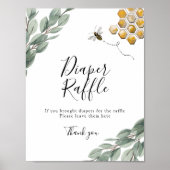 Sweet as can Bee Eukalyptus Diaper Raffle Sign Poster (Vorne)