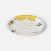 Sweet as can bee First Baby's Birthday Pappteller (Schrägansicht)