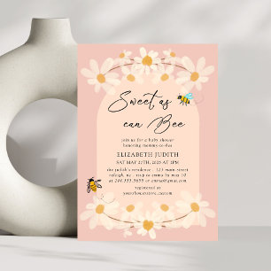 Sweet as can Bee Floral Daisy Baby Shower Einladung