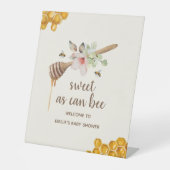 Sweet as Can bee Floral Honey Baby Dusche Empfang Sockelschild (Vorderseite)
