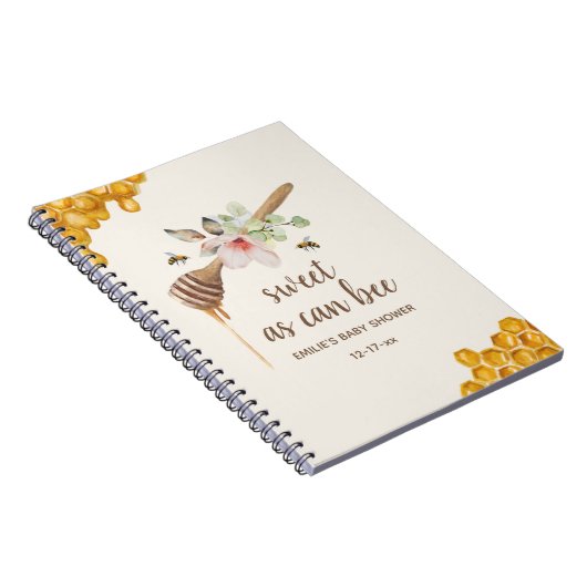 Sweet as Can bee Floral Honey Baby Shower Gast Notizblock (Rechte Seite)