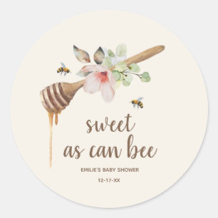 Sweet as Can bee Floral Honey Wand Babydusche Runder Aufkleber