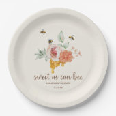 Sweet as Can bee Floral Honeycomb Babydusche Favo Pappteller (Vorderseite)