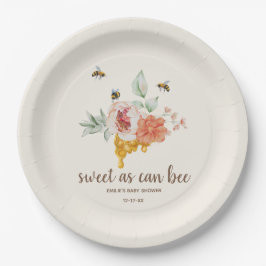 Sweet as Can bee Floral Honeycomb Babydusche Favo Pappteller