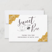 Sweet as Can Bee Gender Reveal Party Dankeskarte (Vorderseite)