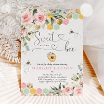 Sweet as can bee Greenery Pink & Gold Baby Dusche