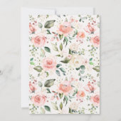 Sweet as can bee Greenery Pink & Gold Baby Dusche Einladung (Rückseite)