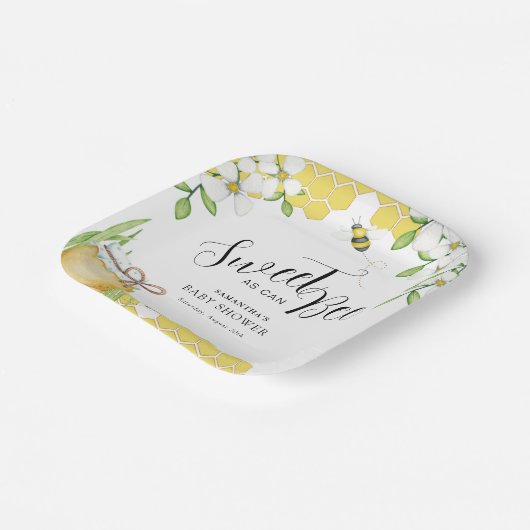 Sweet as can bee Honey Baby Dusche Pappteller (Gewinkelt)