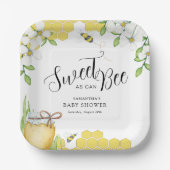 Sweet as can bee Honey Baby Dusche Pappteller (Vorderseite)
