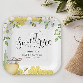 Sweet as can bee Honey Baby Dusche Pappteller
