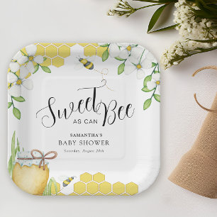 Sweet as can bee Honey Baby Dusche Pappteller