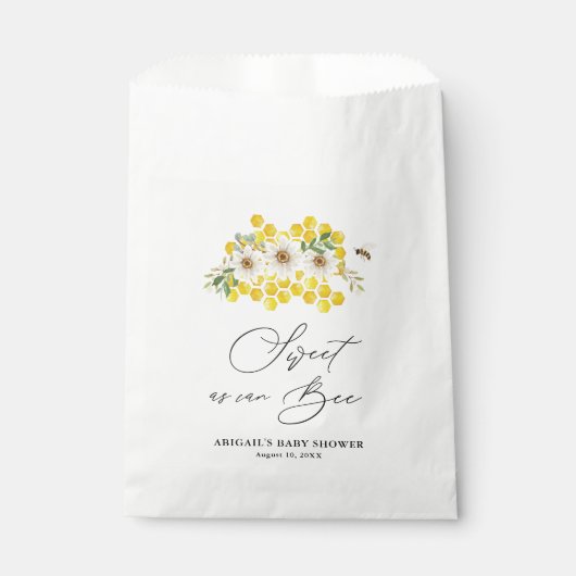 Sweet as Can Bee, Honey Bee & Daisies Baby Dusche Geschenktütchen (Vorderseite)