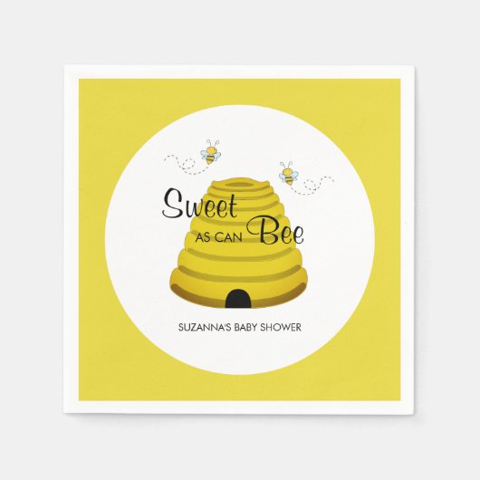 Sweet as can bee Honey Bee Hive Baby Shower Serviette (Vorderseite)