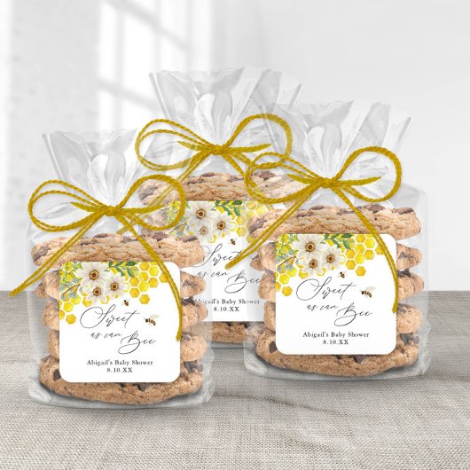 Sweet as Can Bee, Honey Bee und Daisy Gefallen Quadratischer Aufkleber