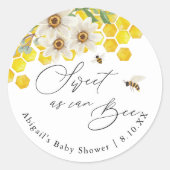 Sweet as Can Bee, Honey Bee und Daisy Gefallen Runder Aufkleber (Vorderseite)