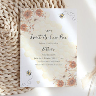 Sweet As Can bee Honey Boho ersten Geburtstag Einladung