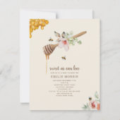 Sweet as can bee Honey Floral Baby Dusche Einladung (Vorderseite)