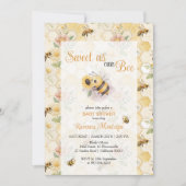 Sweet as can Bee Honeycomb Bee Custom Baby Shower Einladung (Vorderseite)