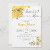 Sweet as Can Bee Honeycomb Daisy Baby Shower Invit Einladung (Vorderseite)