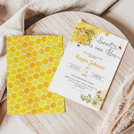 Sweet as Can Bee Honeycomb Daisy Baby Shower Invit Einladung