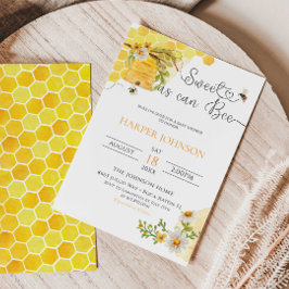Sweet as Can Bee Honeycomb Floral Baby Shower Invi Einladung
