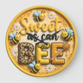 Sweet As Can Bee Honeycomb Große Wanduhr (Vorderseite)