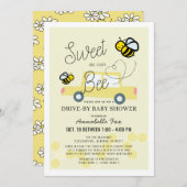 Sweet as can Bee Light Yellow Drive-by Baby Shower Einladung (Vorne/Hinten)