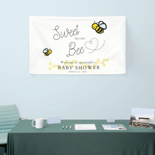 Sweet as can Bee Niedlich White Baby Shower Banner (Messeveranstaltung)