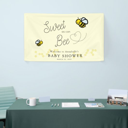 Sweet as can Bee Niedlich Yellow Baby Shower Banner (Messeveranstaltung)