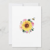 Sweet as Can Bee Sonnenblume Pink Baby Dusche Einladung (Rückseite)