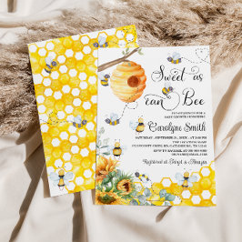 Sweet as can Bee Sunflower Baby Shower Einladung