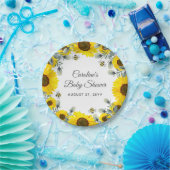 Sweet as can BEE Sunflowers Eucalyptus Baby Dusche Pappteller (Party)