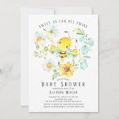 Sweet as Can Bee Twins Baby Dusche Einladung (Vorderseite)