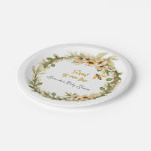 Sweet as Can Bee White Baby Dusche Pappteller (Schrägansicht)