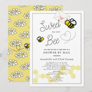 Sweet as can bee White Baby Shower by Mail Einladung