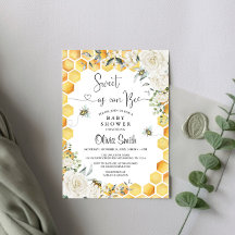 Sweet as Can Bee White Floral Baby Dusche