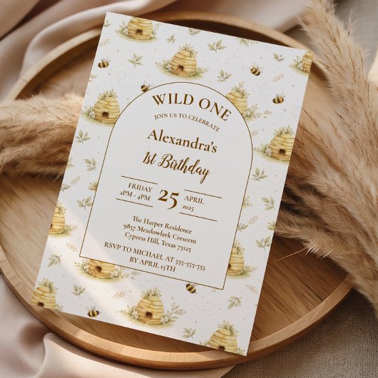 Sweet As Can Bee Wild One Birthday Einladung