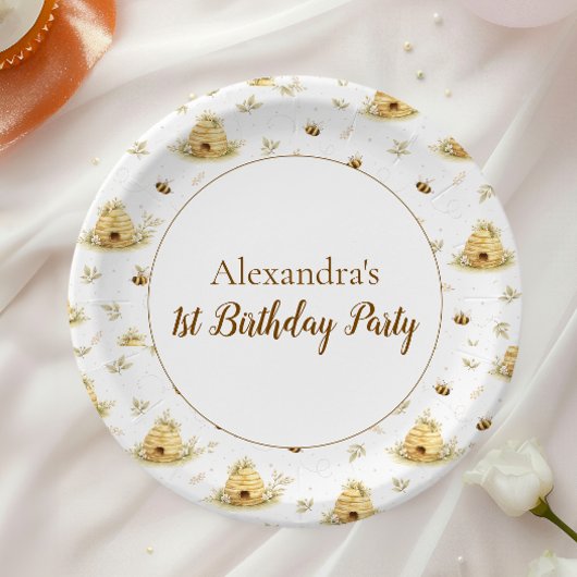 Sweet As Can Bee Wild One Birthday Pappteller