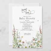 Sweet as Can Bee Wildblume Blumenkinderdusche Einladung (Vorderseite)